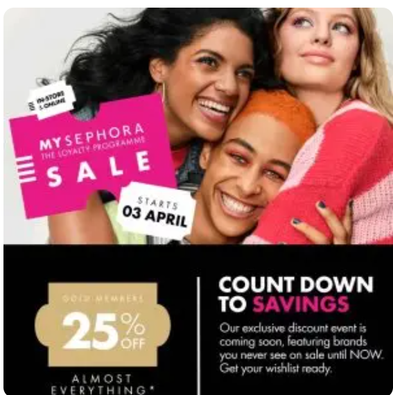 预告：丝芙兰会员大促即将开启 全场7.5折嗨购