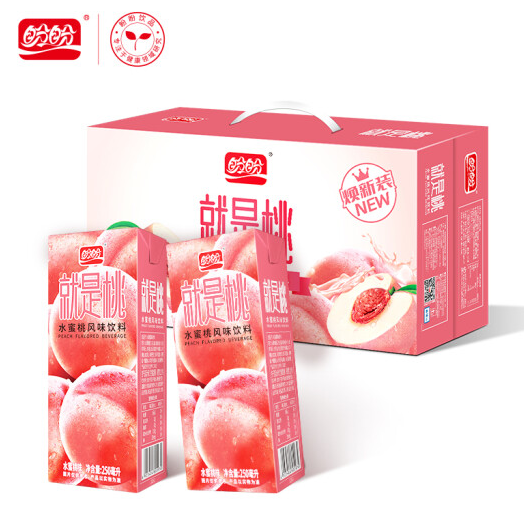 13.9元包邮！盼盼 水蜜桃味饮料整箱 250ml*18盒
