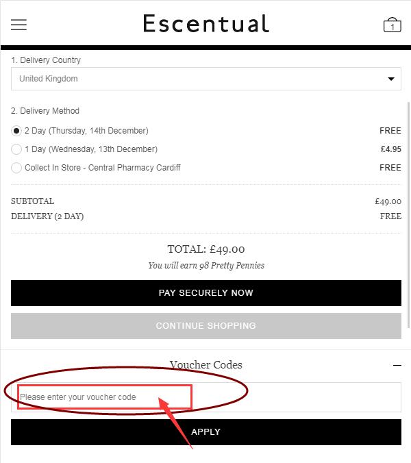 escentual discount code new customer