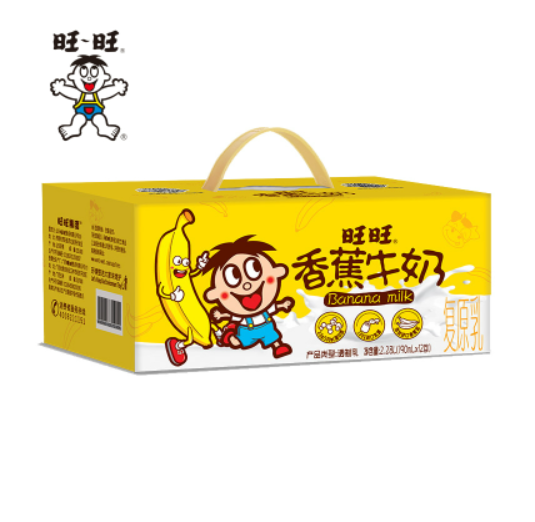 28.9元包邮！旺旺早餐香蕉牛奶190ml*12盒
