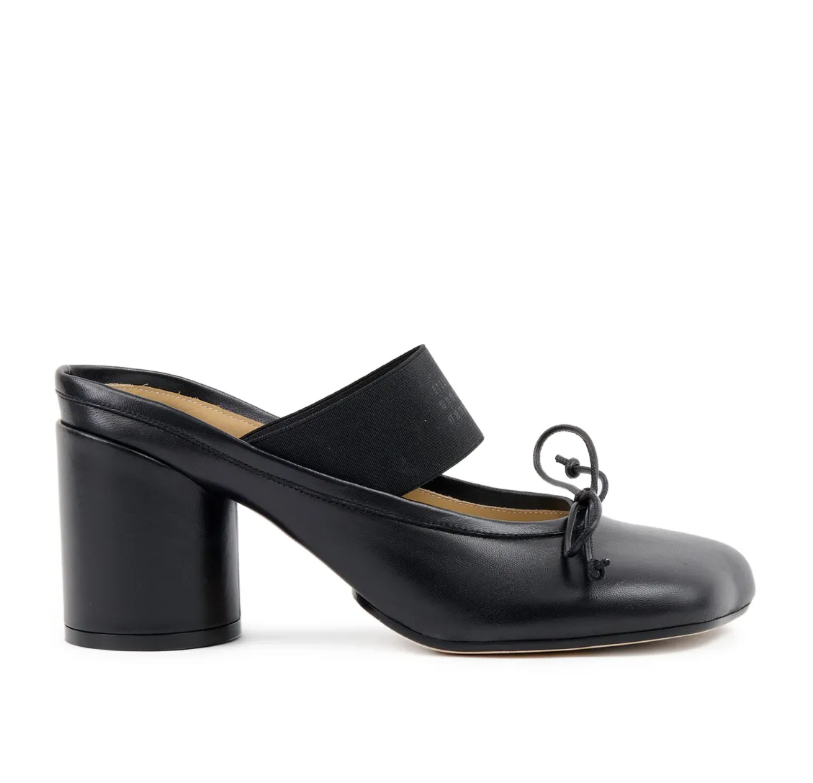 Jennie 同款 MM6 黑色数字绑带高跟半拖 77折入手