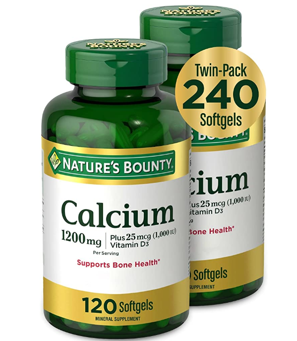 Natures Bounty 自然之宝 钙和维生素 D软胶囊120 粒（2 瓶） 