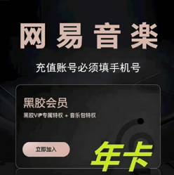 68.8元！网易云  音乐黑胶vip会员年卡（12个月）