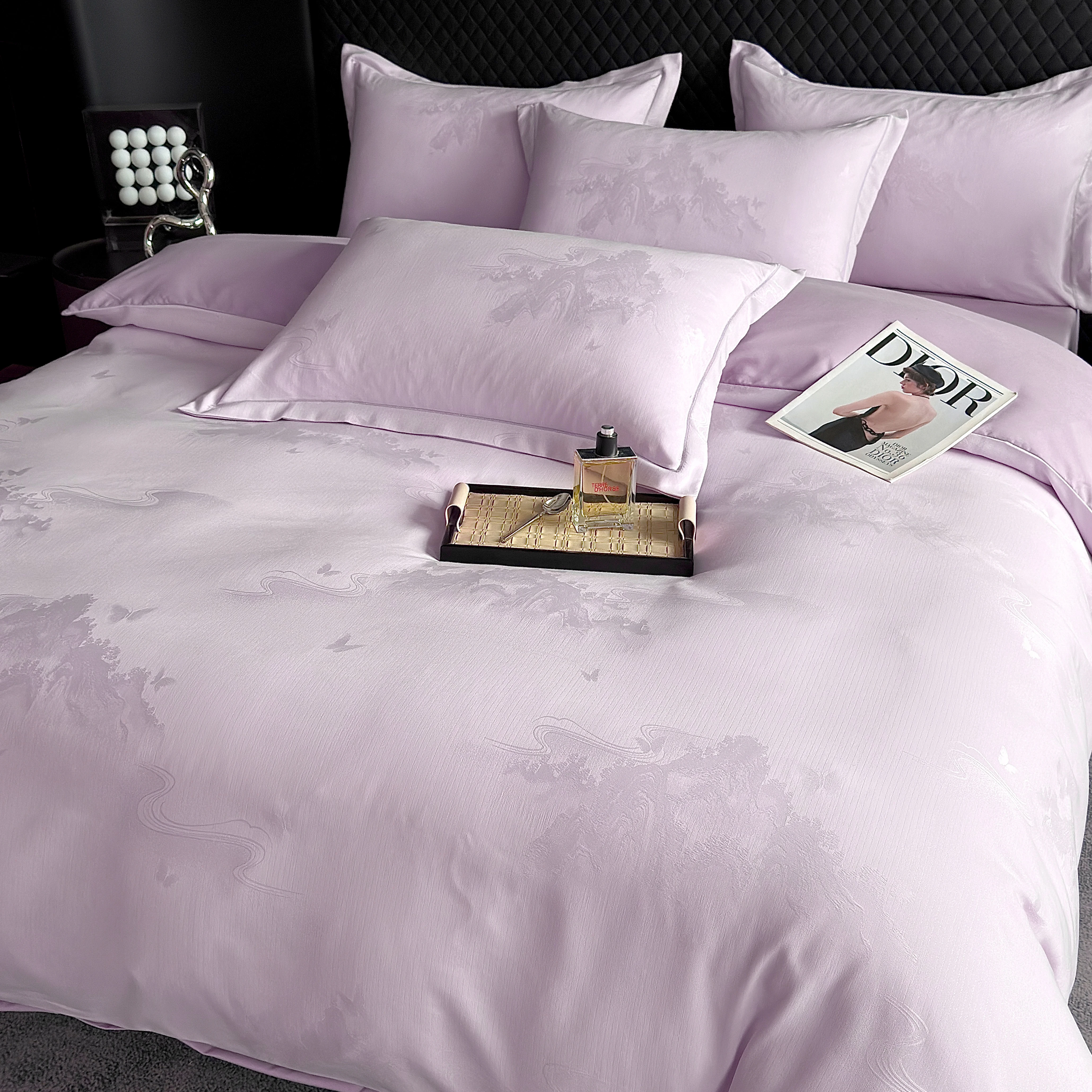 无印独白高奢升级版金丝银线宋锦缎大提花四件套G