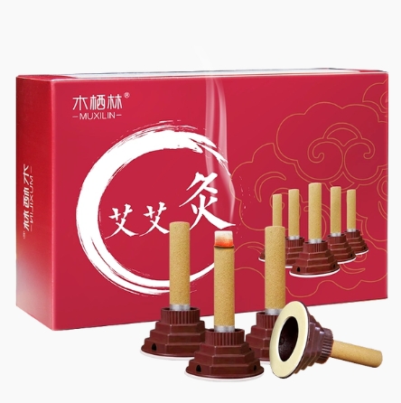 5.9元包邮！木栖林 家用加粗艾条20粒+底座