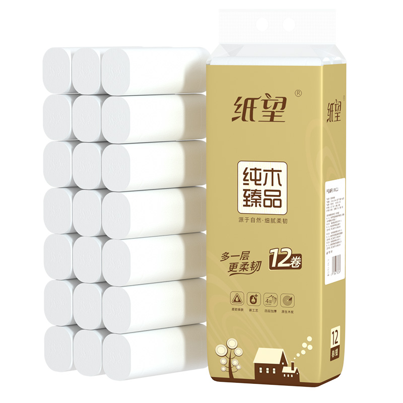 【纸望】5层加厚无芯卷纸*12