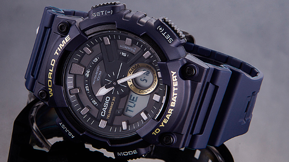 casio卡西欧 aeq110w-2av 男士腕表