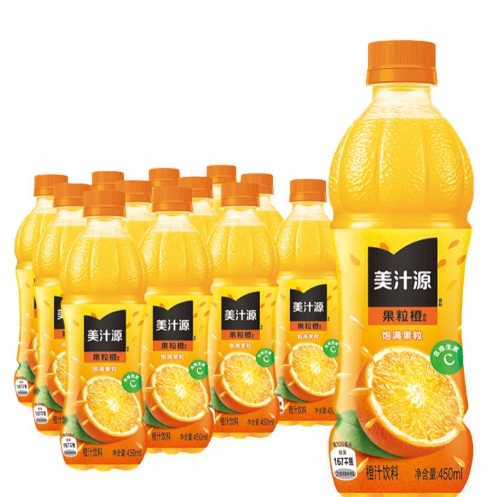 果粒橙补货来袭！450ml*12瓶装到手仅61元，折合2.5元/瓶