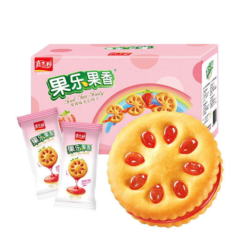 【1kg】嘉士利果乐果香混合味夹心饼干