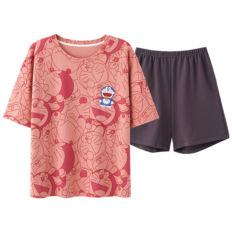 浪莎叮当猫联名款纯棉短袖短裤睡衣