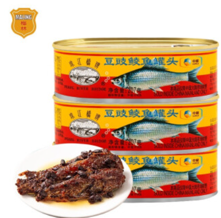 29.9元包邮！珠江桥牌 豆豉鲮鱼罐头207g*3罐