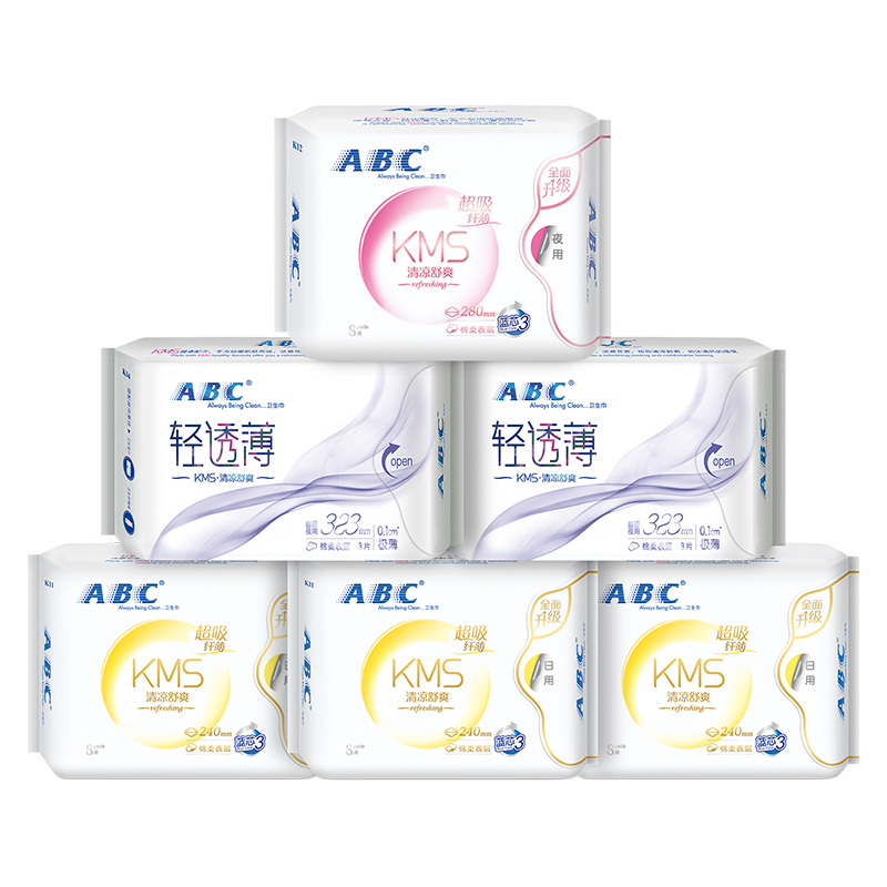 ABC卫生巾整箱棉柔6包组合套装