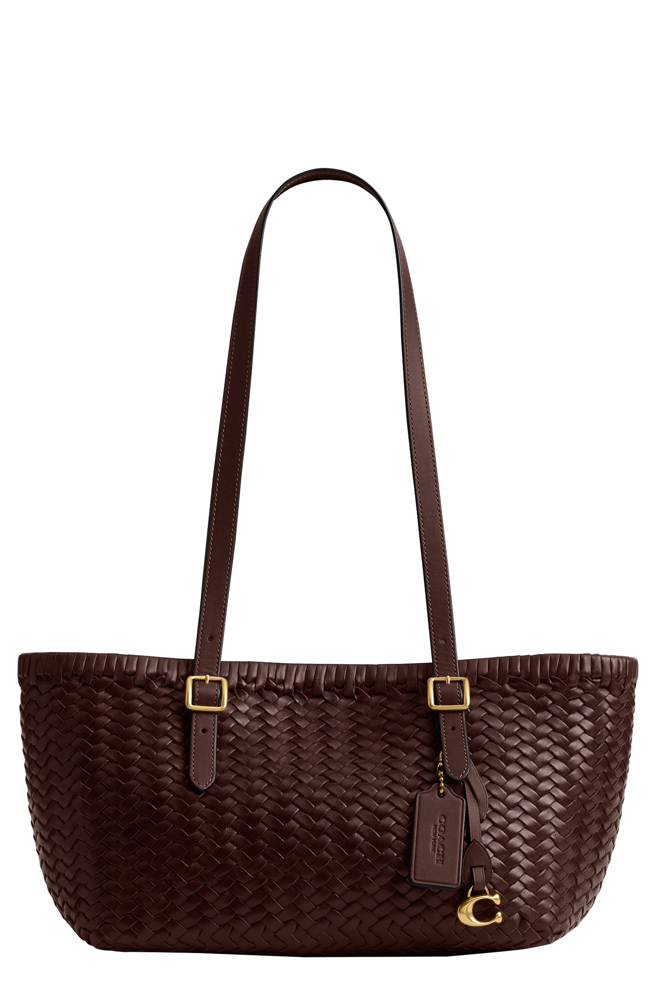 COACH Woven Leather Swing Tote