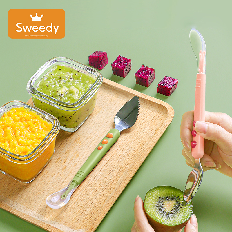 刮泥勺婴儿宝宝双头水果泥刮勺