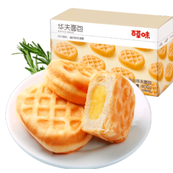 【好价】13.8元包邮！百草味 夹心华夫面包 800g