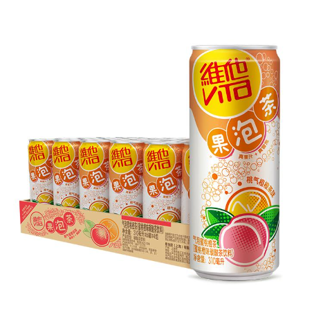【临期】11.26元包邮！维他气泡蜜桃橙茶310ml*24罐