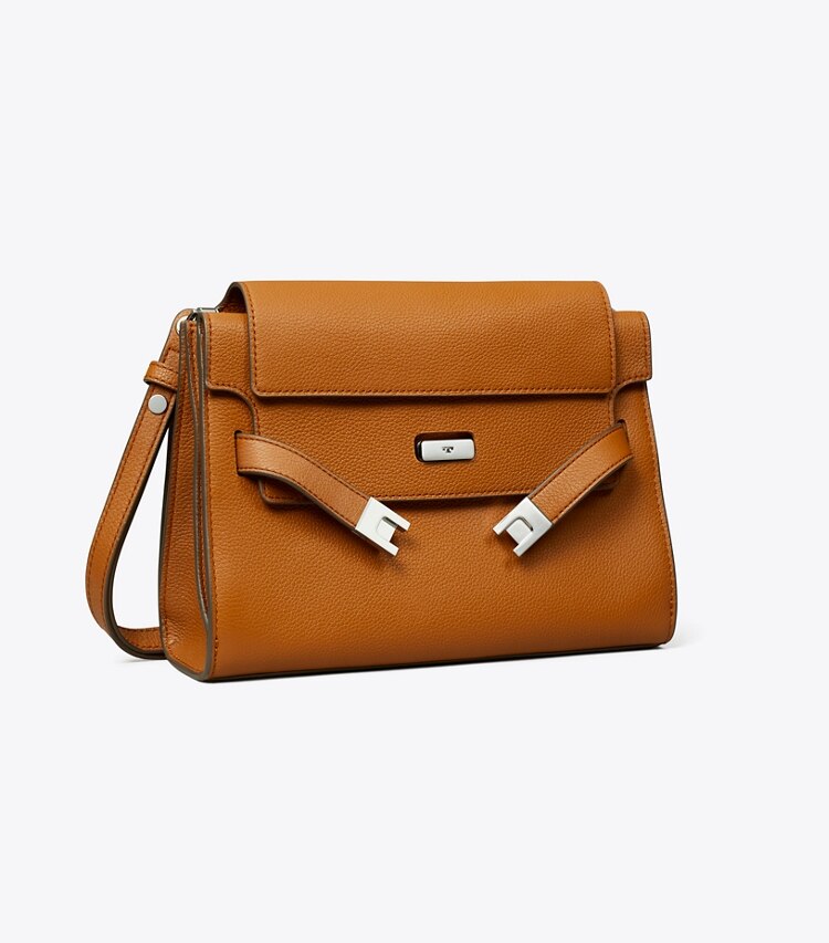 tory burch Lee Radziwill Pebbled Shoulder Bag