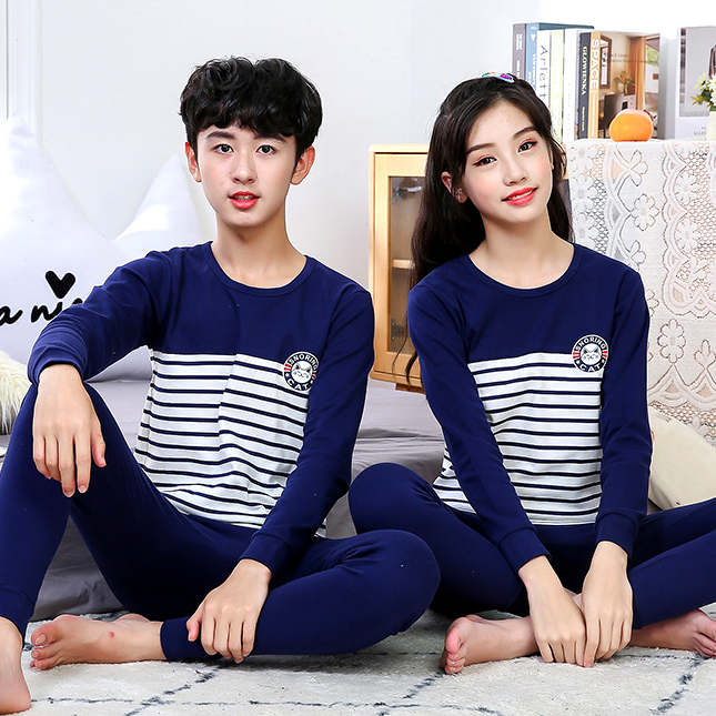 青少年秋衣秋裤套装纯棉中大童儿童保暖内衣