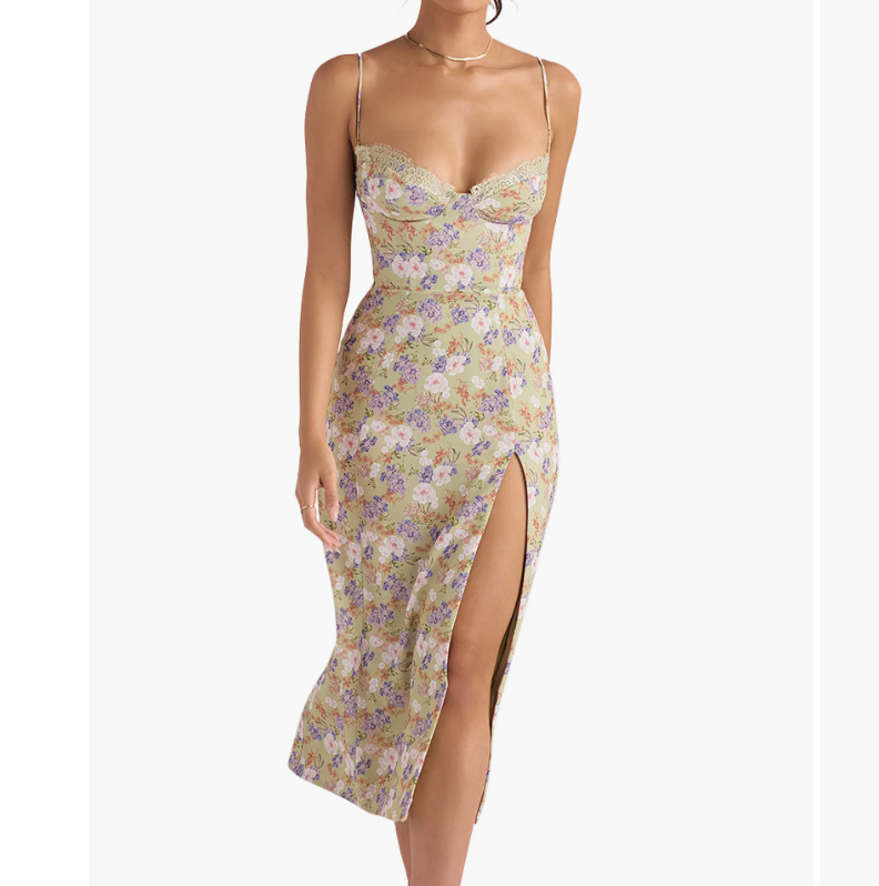 House of CB 碎花中长连衣裙5折免运活动