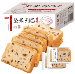 6.8元包邮！千丝 全麦坚果列巴  400g/箱