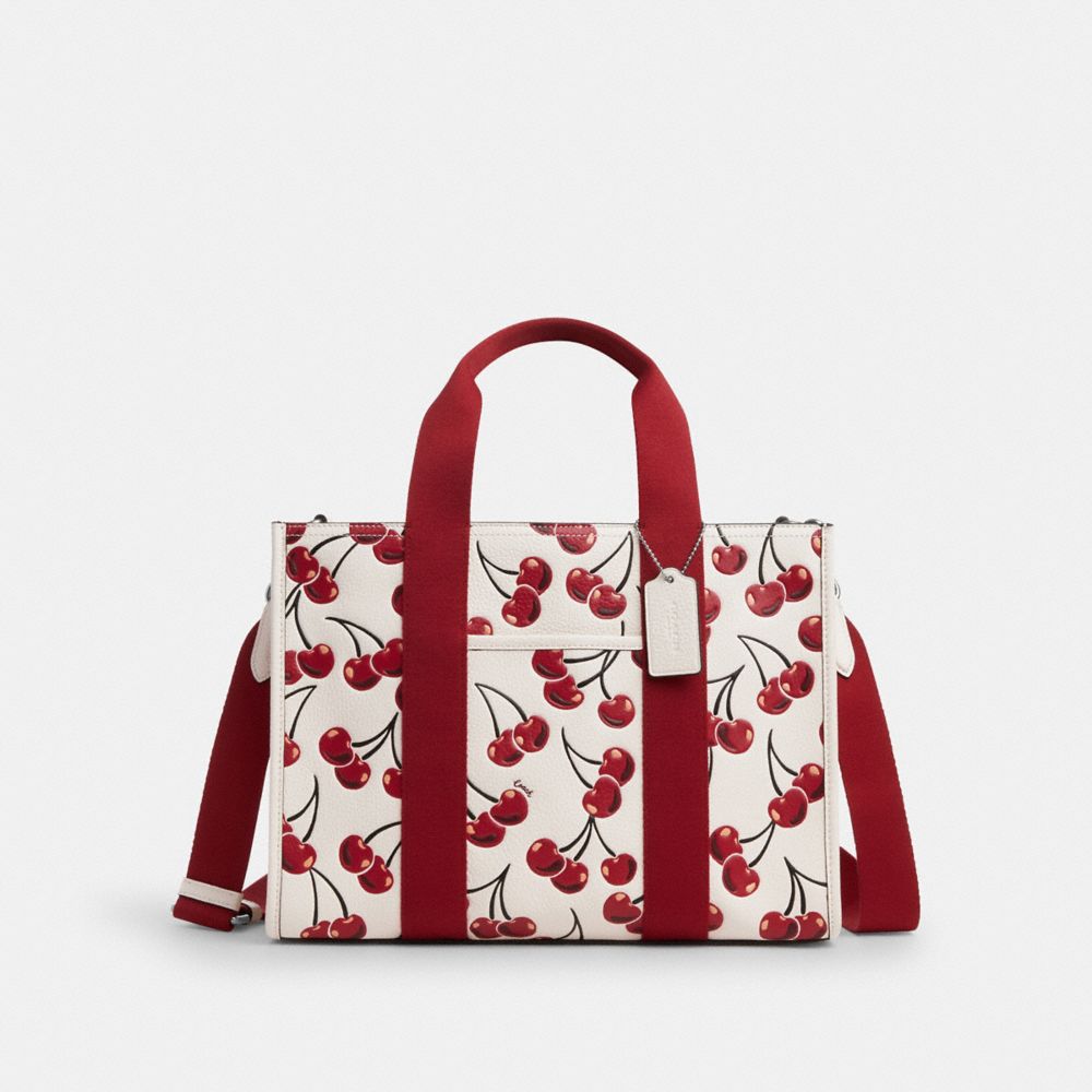 coach smith tote bag with cherry print CZ776-SVCAH