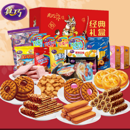 39.9元包邮！真巧 年货零食礼盒1143g