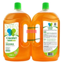 【白菜价】20.9元包邮！净安 抑菌消毒液 1L*2瓶（返6猫卡）