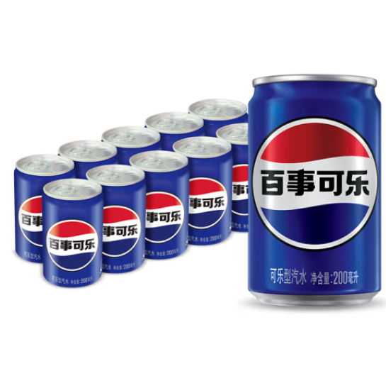 9.78元包邮！事可乐Pepsi 迷你罐装 200ml*10听