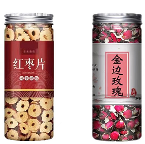 7.7元包邮！红枣干+玫瑰花茶各一罐