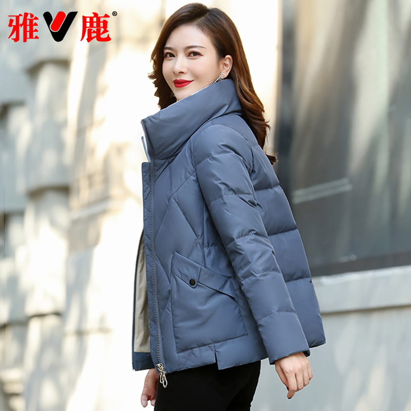 雅鹿羽绒服女短款季新款时尚防寒服白鸭绒外
