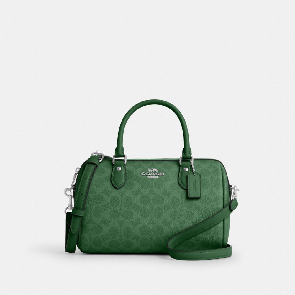 coach rowan satchel bag in signature canvas CV961-SVBH8