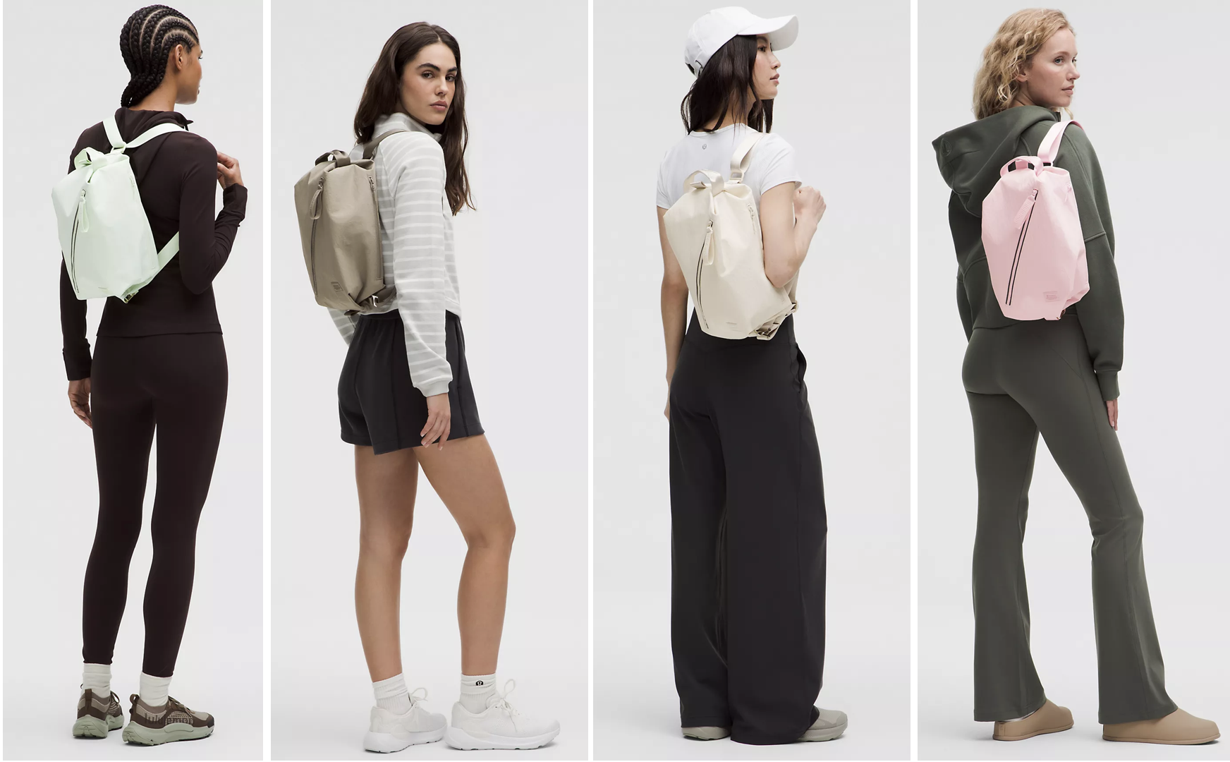 The Lululemon Fast Track Bag 2.0 crossbody bag in a light pink shade.
