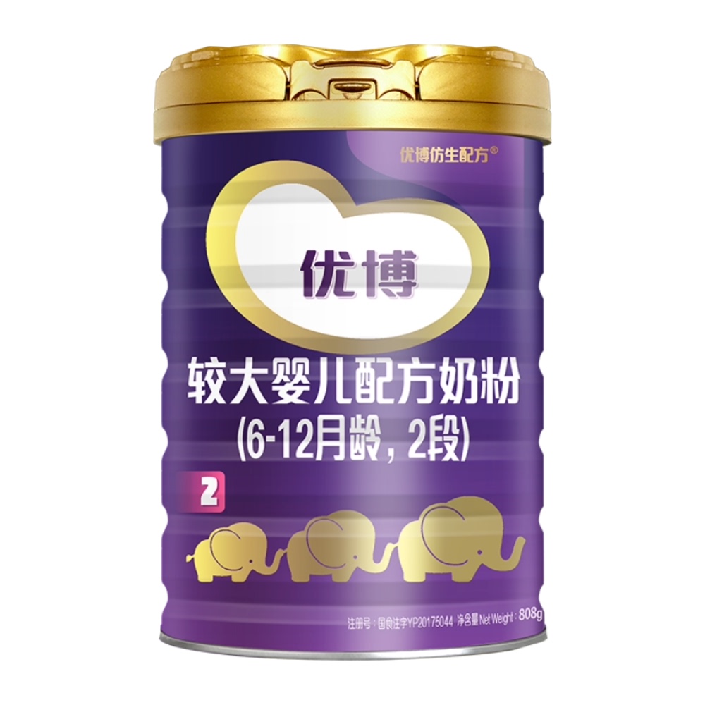圣元优博配方奶粉2段808g
