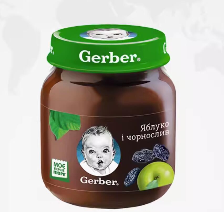 1.8元，Gerber 嘉宝 婴幼儿辅食苹果西梅泥130G*罐