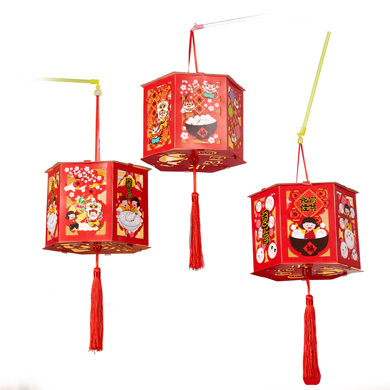 虎年新年春节元宵手提走马纸灯