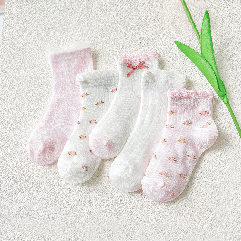 可签到1-12岁儿童网眼袜子5双