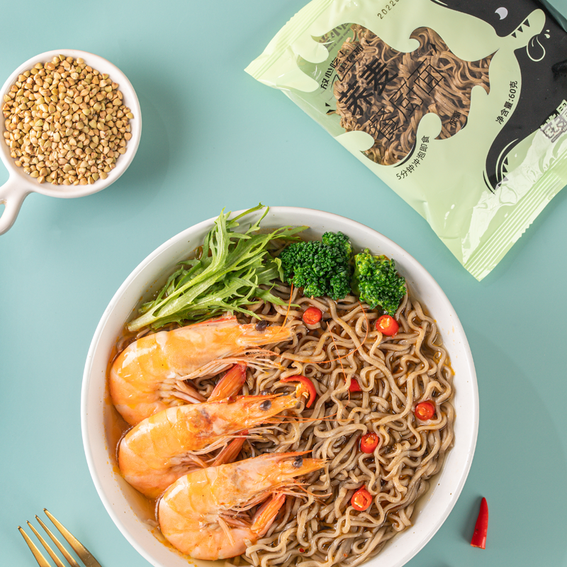 【10袋】非油炸低脂荞麦方便面600g