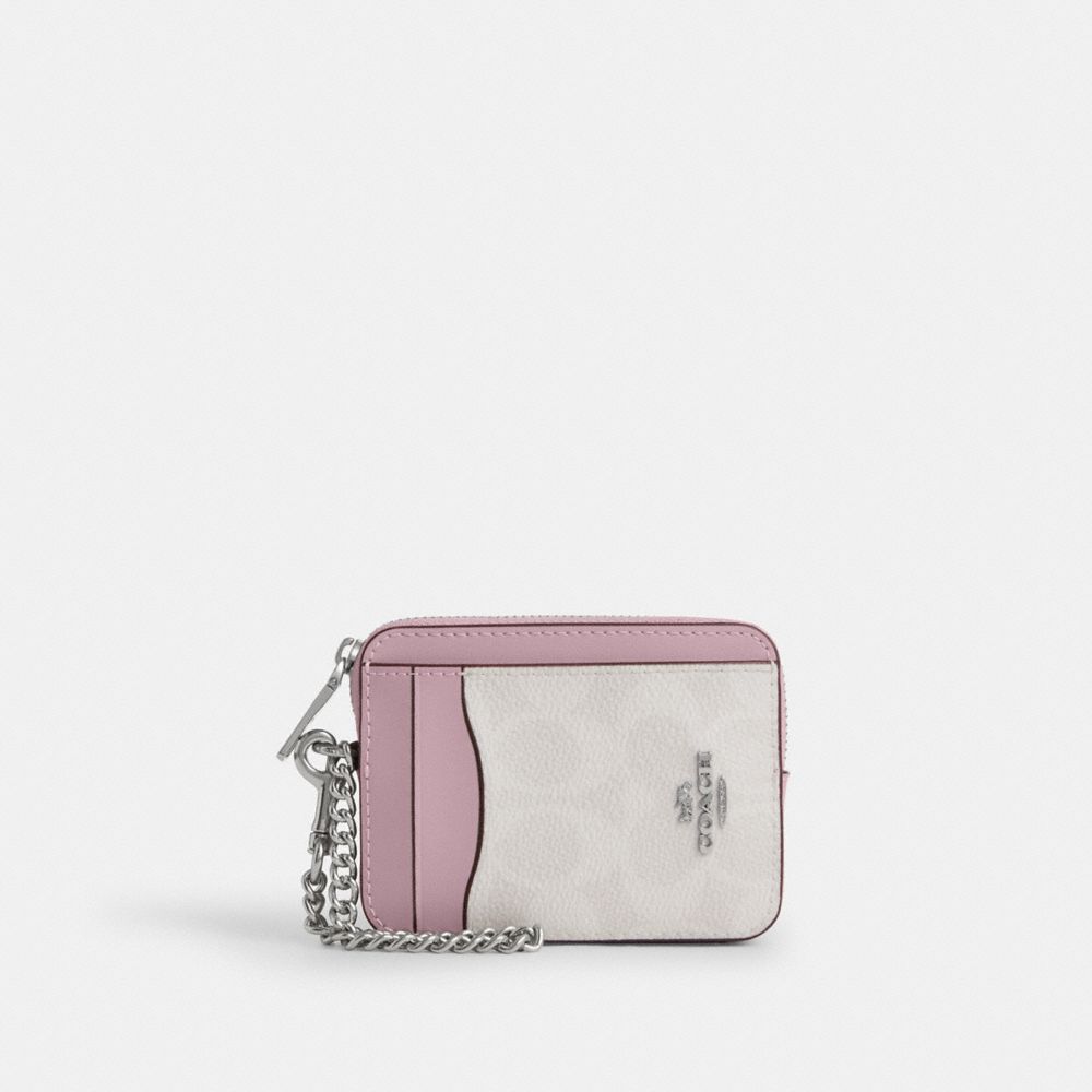 coach zip card case in signature canvas CW883-SVY2M