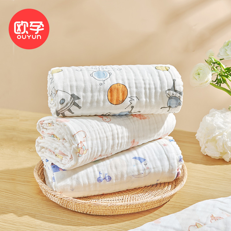 欧孕6层纱布浴巾毛巾盖毯被子