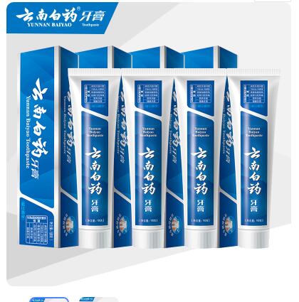 36元包邮！云南白药留兰香牙膏180g*4