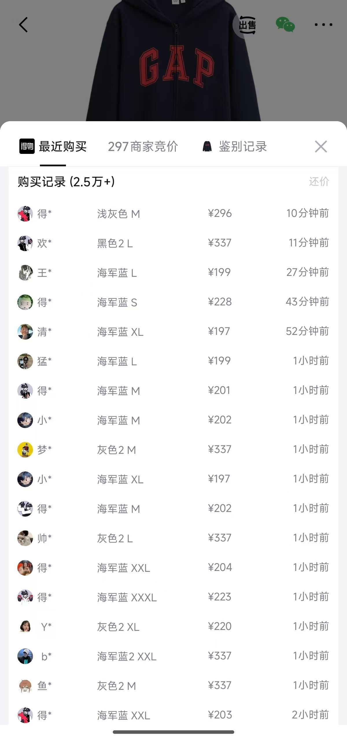 GAP抓绒卫衣到手125元