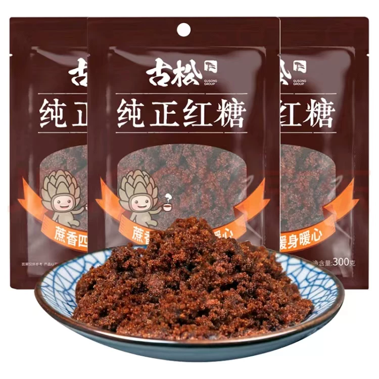 古松红糖烧菜调味食用烘焙家用土 老红糖粉袋装甘蔗女人女生300g