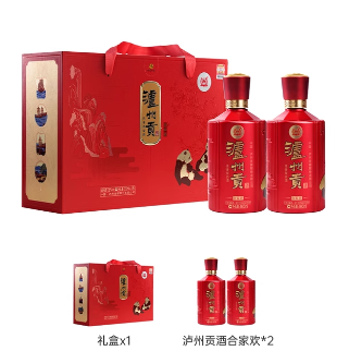 87元包邮！泸州老窖合家欢500ml*2瓶礼盒