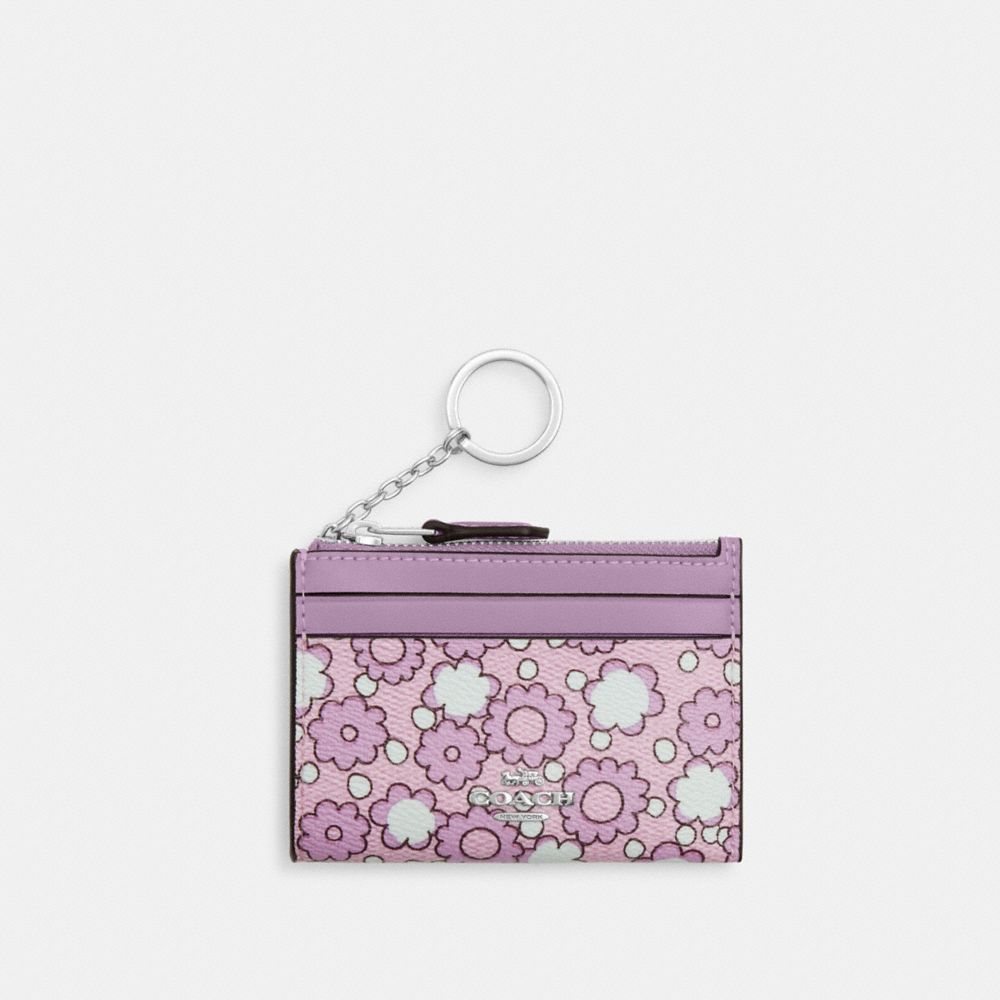 coach mini skinny id case with floral print CBL74-SVY2I