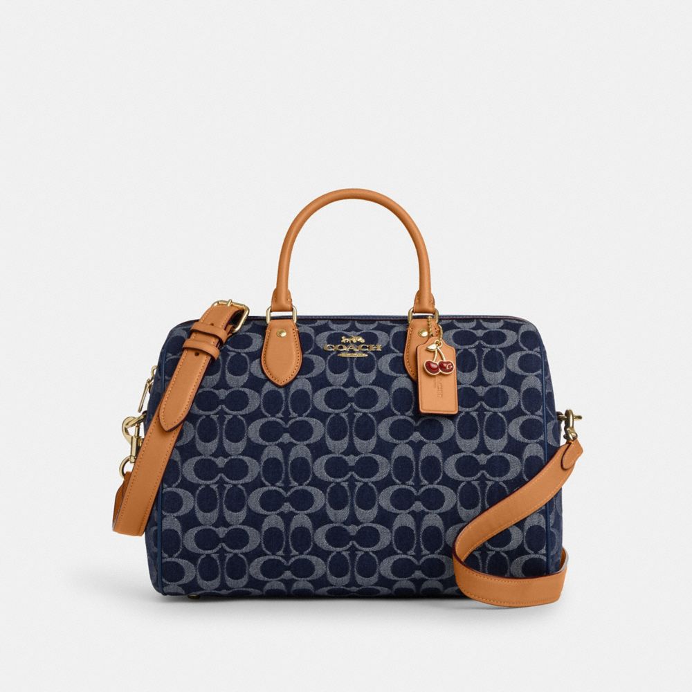 coach rowan large satchel bag in signature canvas CY699-IMXIA