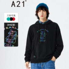 34元包邮！A21连帽情侣卫衣