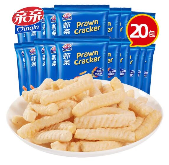 16.9元包邮！亲亲 经典鲜虾条18g*20袋