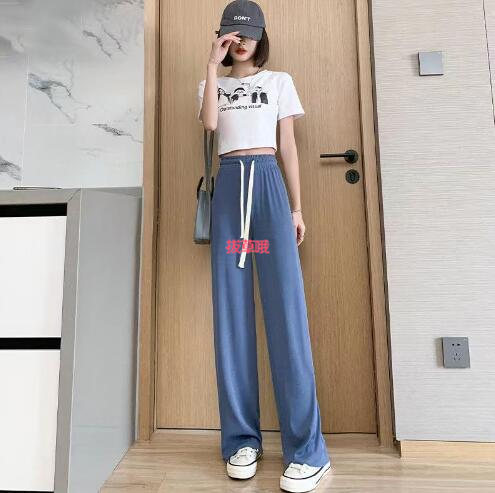 29.9元包邮！NYFH 冰丝阔腿裤女