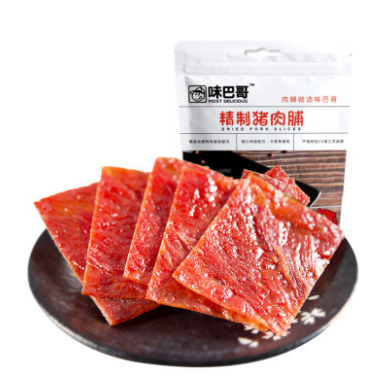 7.9元包邮！巴哥精致靖江猪肉脯100g