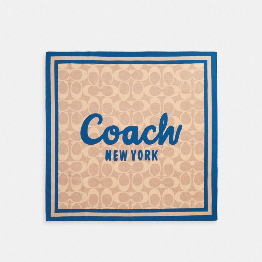 coach signature cursive coach script print silk bandana CZ548-S9T